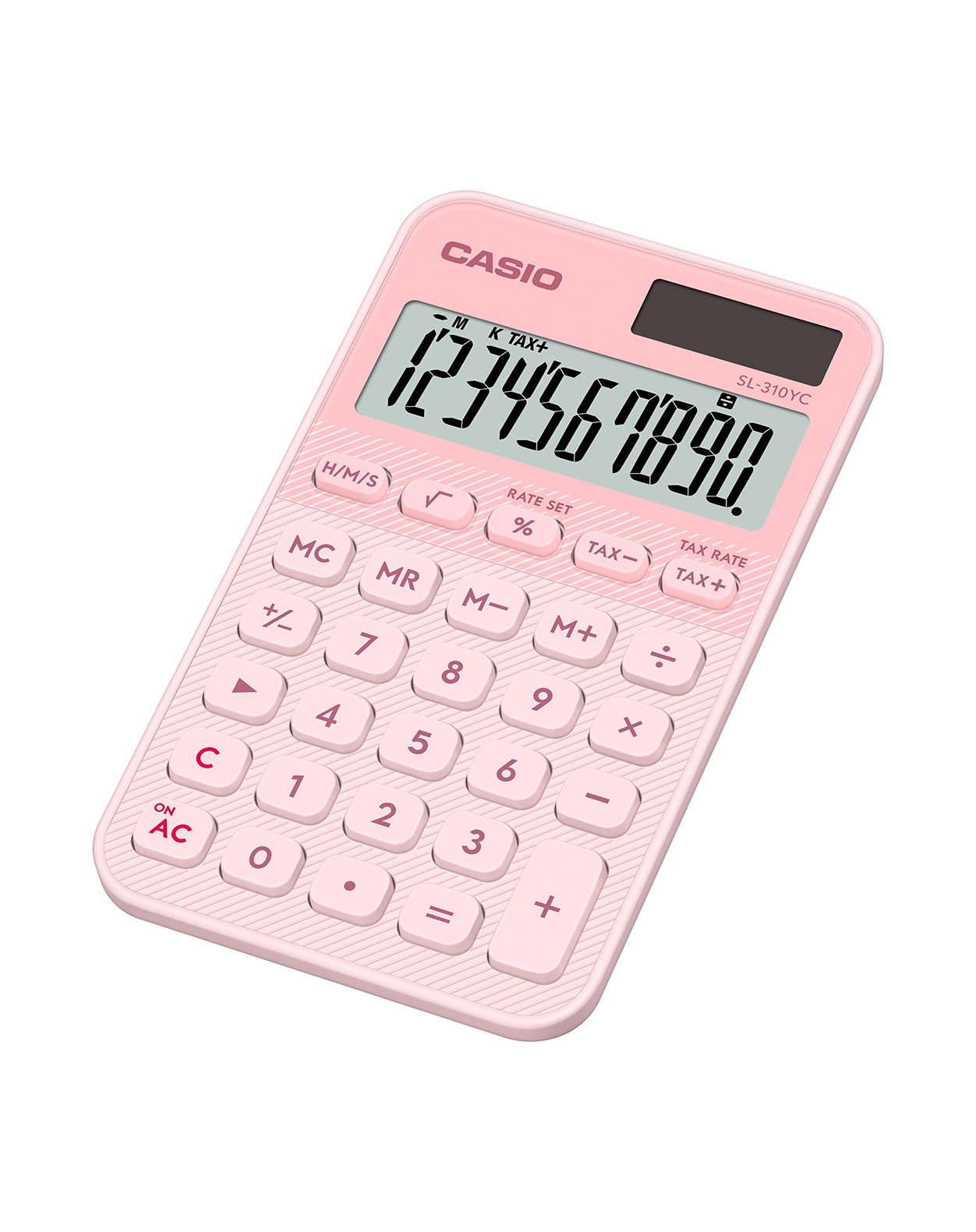 Калкулатор CASIO COLORFUL SL-310YC-LP, джобен, 10 dgt, 118х70х8 мм, светло розов