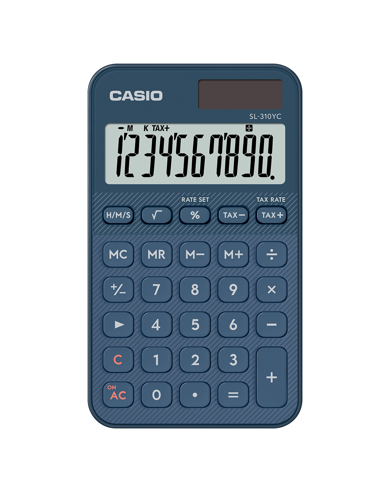 Калкулатор CASIO COLORFUL SL-310YC-NY, джобен, 10 dgt, 118х70х8 мм, тъмно син