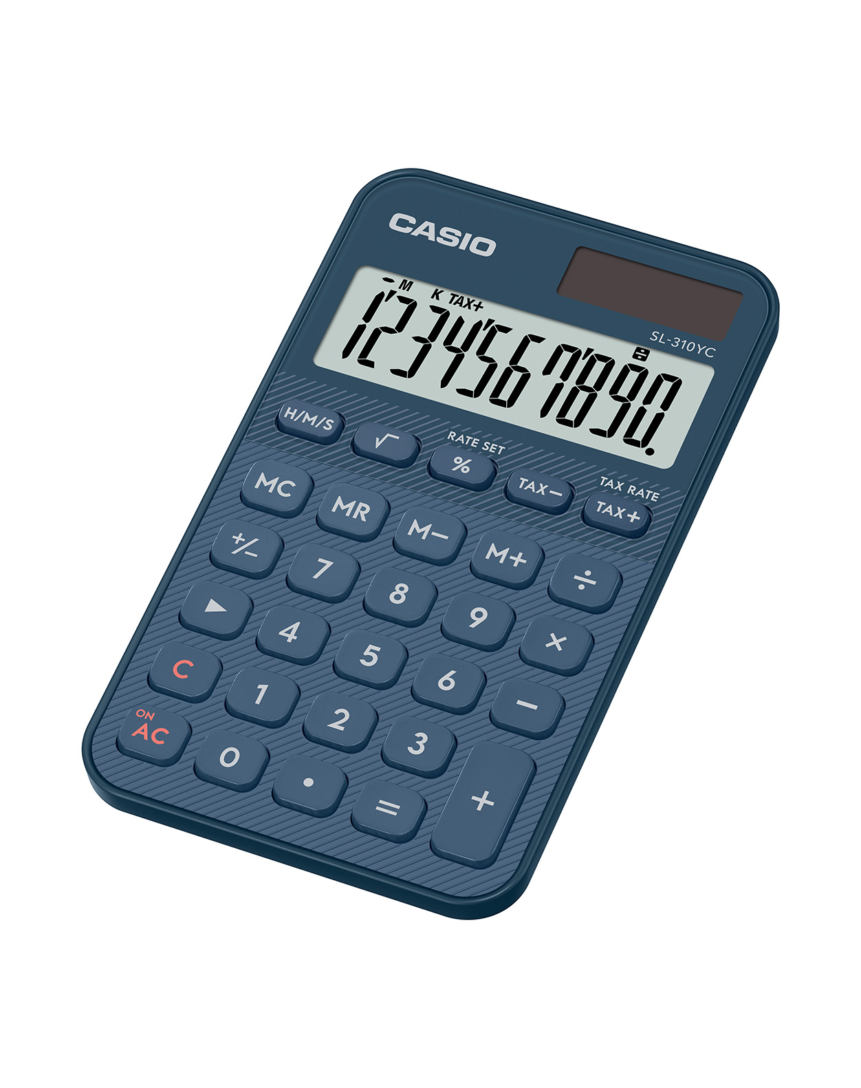 Калкулатор CASIO COLORFUL SL-310YC-NY, джобен, 10 dgt, 118х70х8 мм, тъмно син