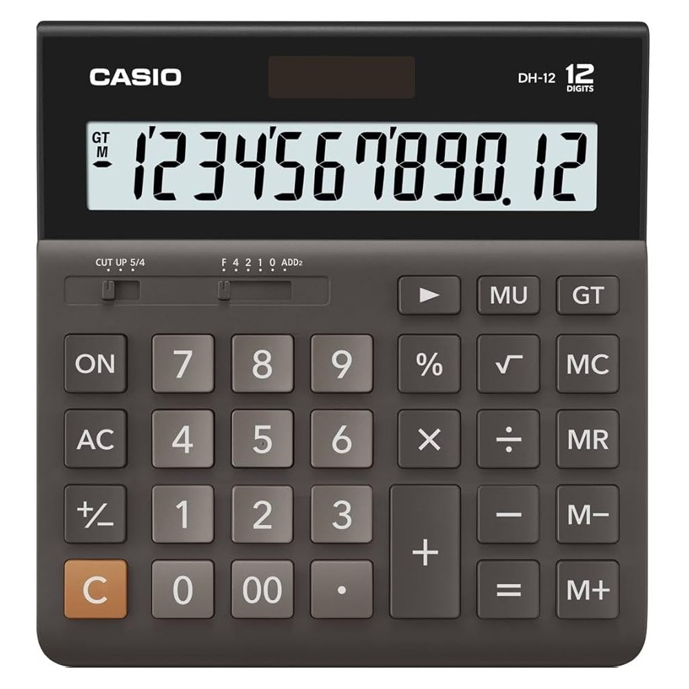 Калкулатор CASIO DH-12 BK, настолен, 12 dgt, 150х159х29 мм, черен