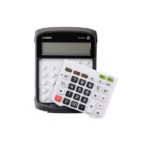 Калкулатор CASIO WD-320MT, настолен, водоустойчив, 12 dgt, 195х145х36 мм, гумен панел, бял