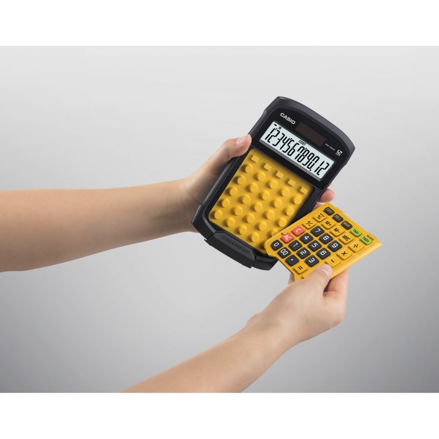 Калкулатор CASIO WM-320MT, настолен, водоустойчив, 12 dgt, 169х109х33.4 мм, гумен панел, жълт