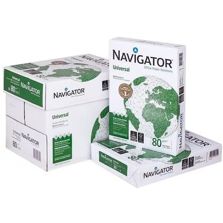 Копирна хартия NAVIGATOR Universal, А4, 80 г, бяла, CIE белота 169, FSC, пакет 500 л.