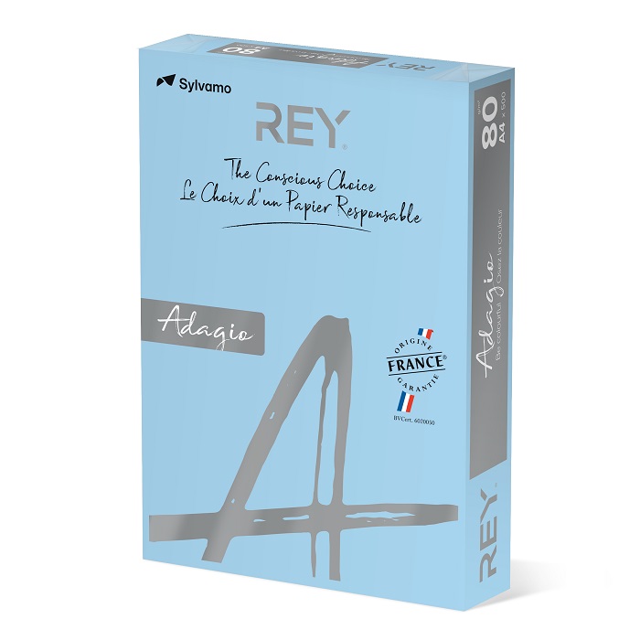 Копирна хартия REY Adagio, A4, 80 г, наситен цвят Bright Blue (48), пакет 500 л.