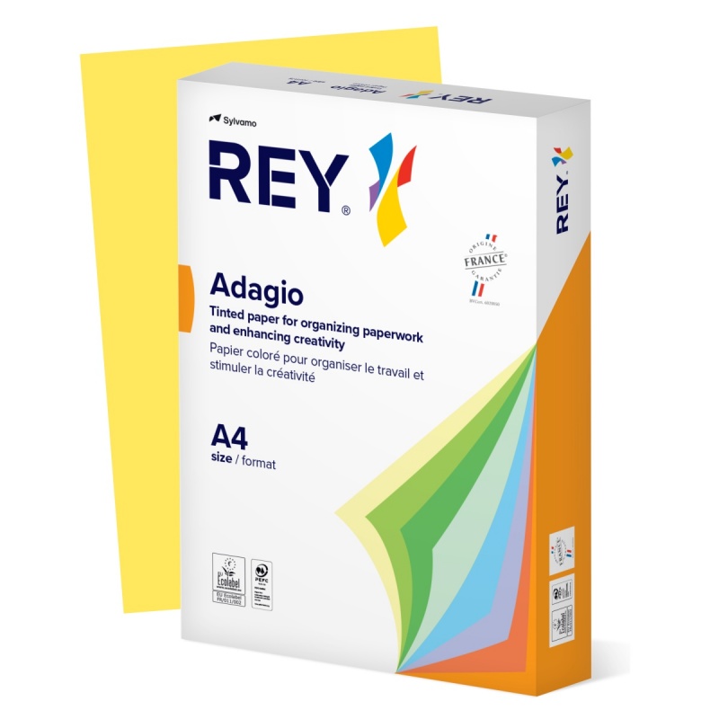 Копирна хартия REY Adagio, A4, 80 г, наситен цвят Citrus (58), пакет 500 л.