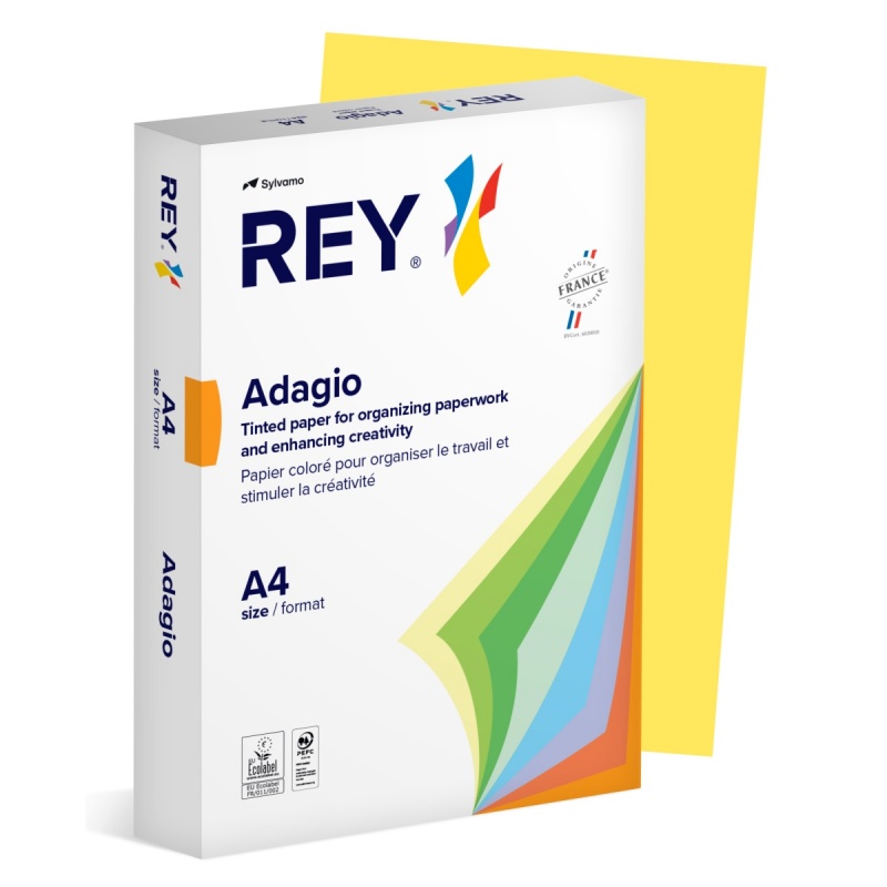 Копирна хартия REY Adagio, A4, 80 г, наситен цвят Citrus (58), пакет 500 л.