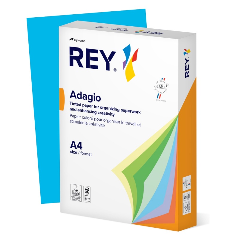 Копирна хартия REY Adagio, A4, 80 г, наситен цвят Dark Blue (51), пакет 500 л.