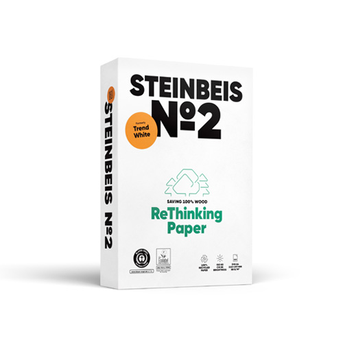 Копирна хартия STEINBEIS №2 ReThinking, А4, 80 г, 100% рециклирана, CIE белота 85, пакет 500 л.