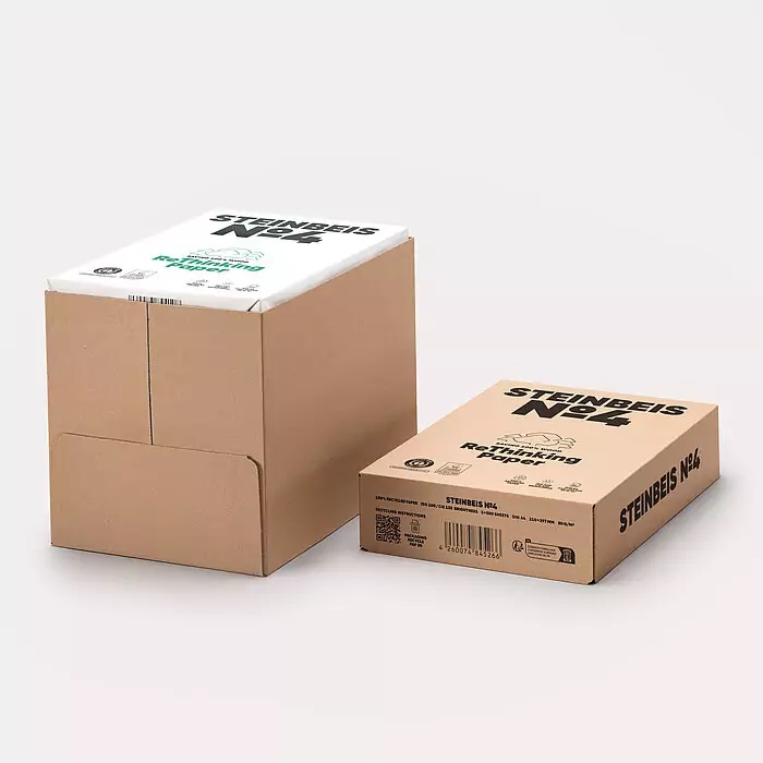 Копирна хартия STEINBEIS №4 ReThinking, А4, 80 г, 100% рециклирана, CIE белота 100, пакет 500 л.