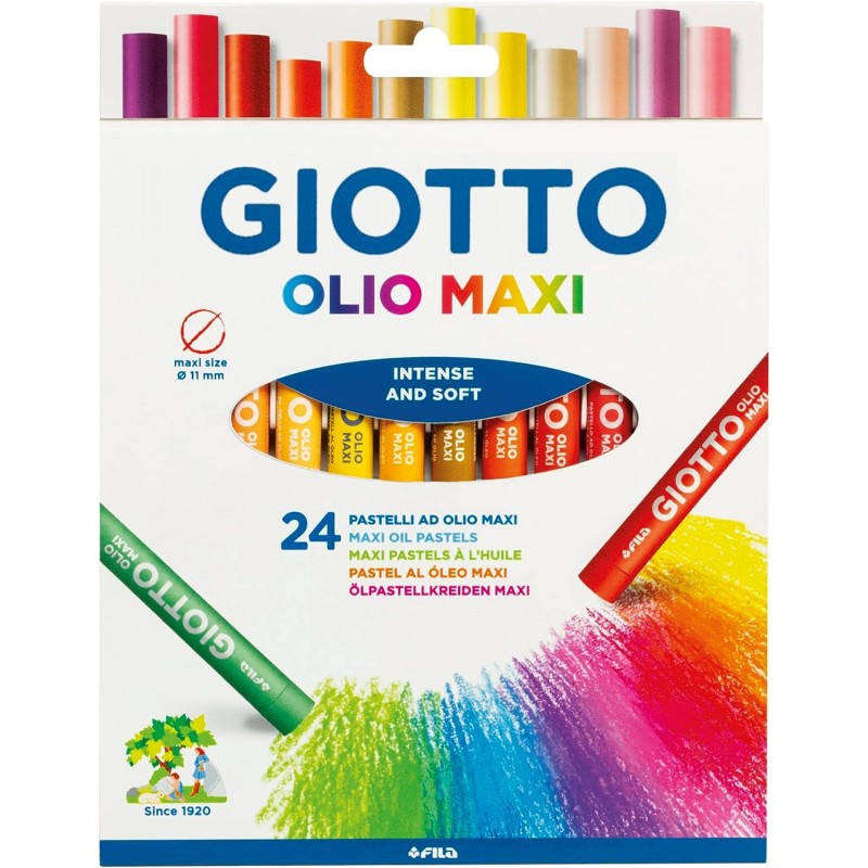 Маслени пастели GIOTTO OLIO MAXI, ф 11 мм, 70 мм, 24 цвята