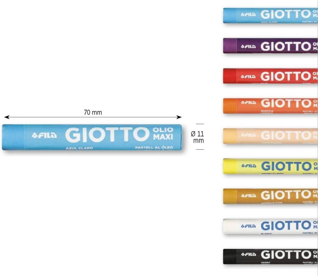 Маслени пастели GIOTTO OLIO MAXI, ф 11 мм, 70 мм, 24 цвята