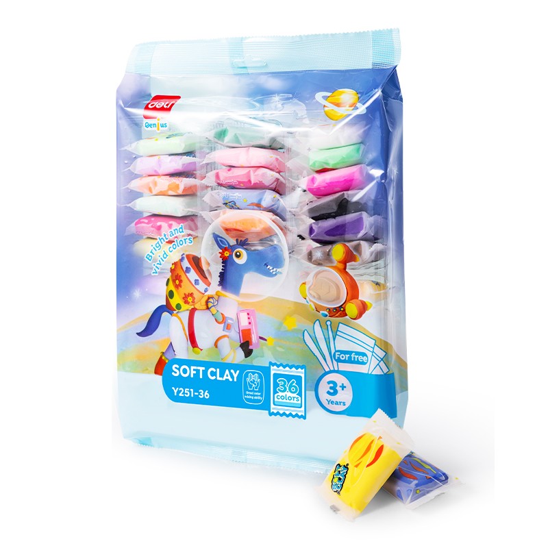 Моделин Deli Genius EY251-36, с инструменти, 36 цвята х 6 г