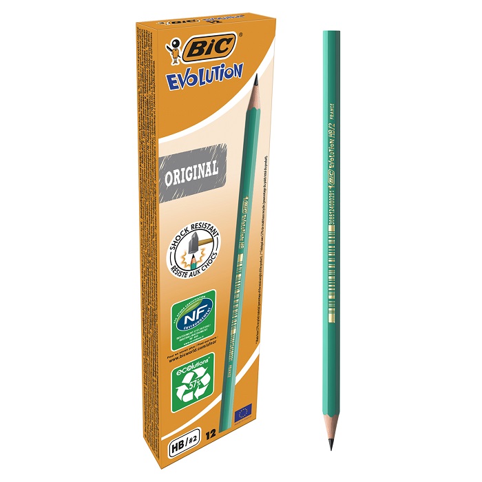 Молив без гума BiC Evolution 650, шестоъгълно тяло, HB