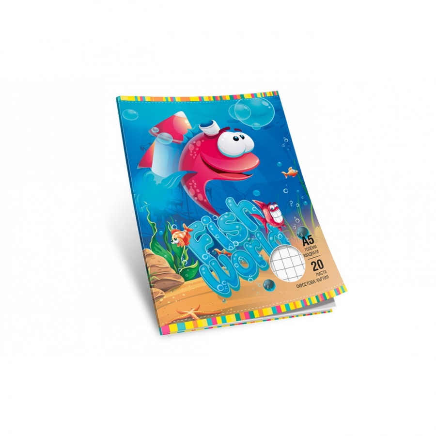 Multiprint тетрадка A5, 20 л., малки квадратчета,  офсет, меки корици