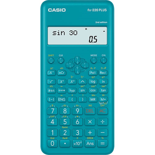 Научен калкулатор CASIO fx-220 PLUS-2, 10+2 dgt, 181 функции, 155х78х19 мм, син