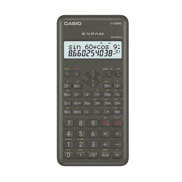 Научен калкулатор CASIO fx-82MS-2, 240 функции, 10+2 dgt, 161.5х77х13.8 мм, черен
