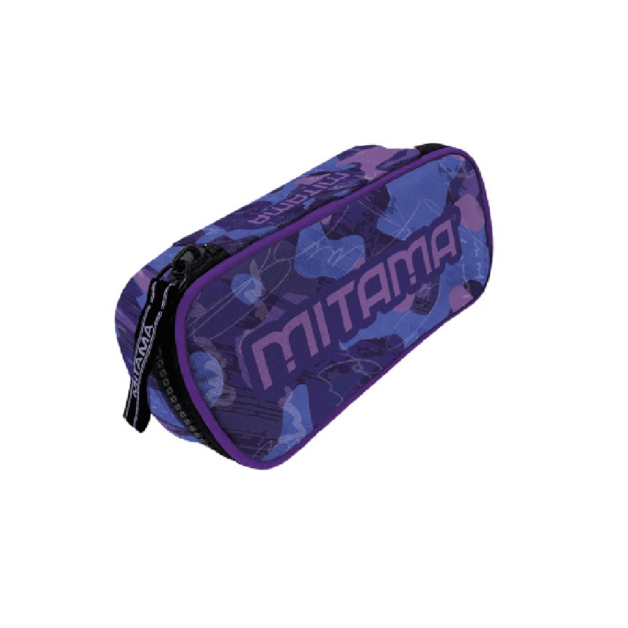 Несесер с пълнеж MITAMA Ovale PURPLE CAMU от 3 химикалки и 2 молива с гума HB