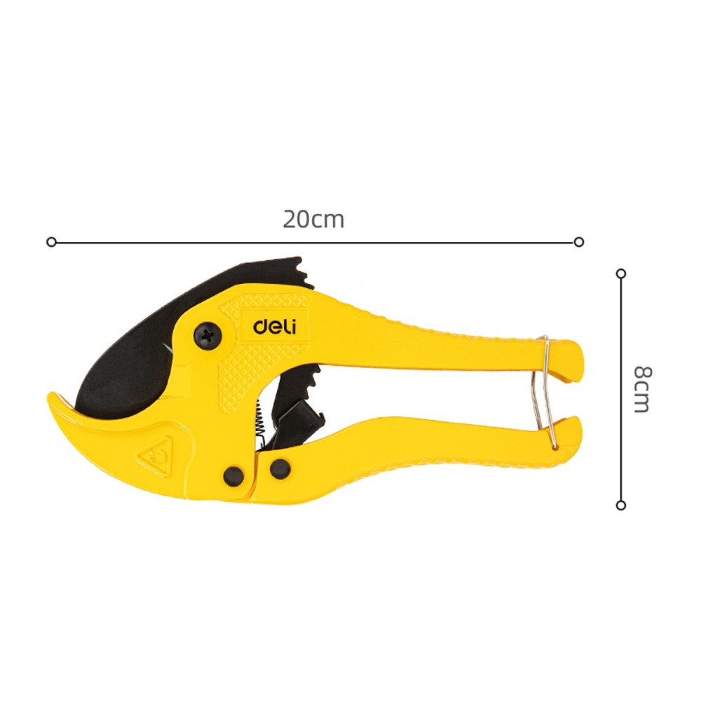 Ножица за PVC/PPR тръби Deli TOOLS EDL350042, 42 мм, алуминиева, жълта