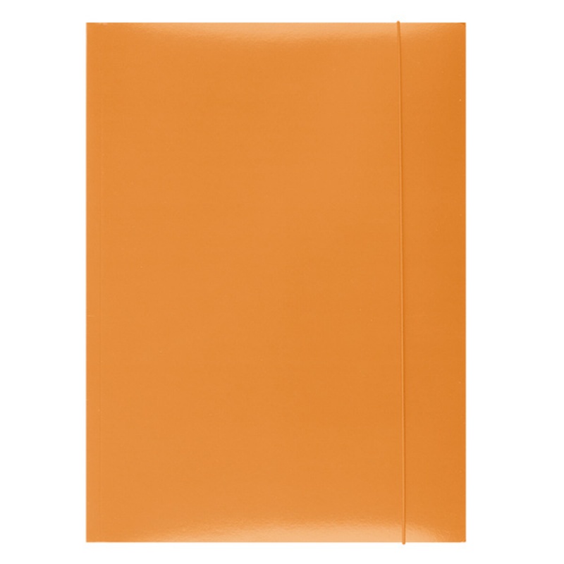 Папка с ластик и 3 капака OFFICE PRODUCTS, A4, картон 300 г с UV лак, оранжева