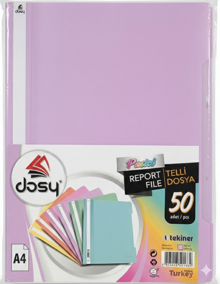 Папка с машинка и перфорация DOSY Pastel A4, PP, 180 mic, лавандула