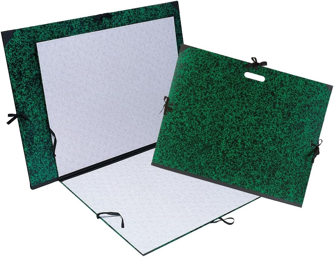 Папка за рисунки EXACOMPTA Marbled Green, 500х650 мм, А2, картон 1292 г, с текстилни връзки и гръб