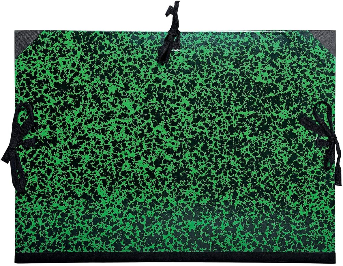 Папка за рисунки EXACOMPTA Marbled Green, 500х650 мм, А2, картон 1292 г, с текстилни връзки и гръб