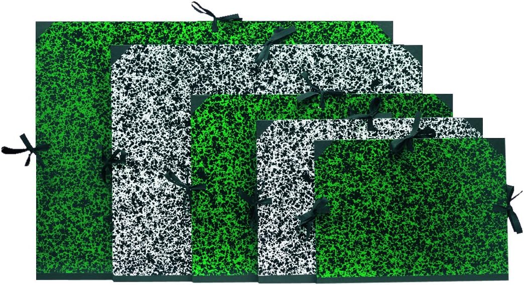 Папка за рисунки EXACOMPTA Marbled Green, 500х650 мм, А2, картон 1292 г, с текстилни връзки и гръб