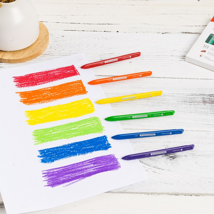 Пастели пластик Deli Color Emotion EC20010, ф 8 мм, 60 мм, 18 цвята