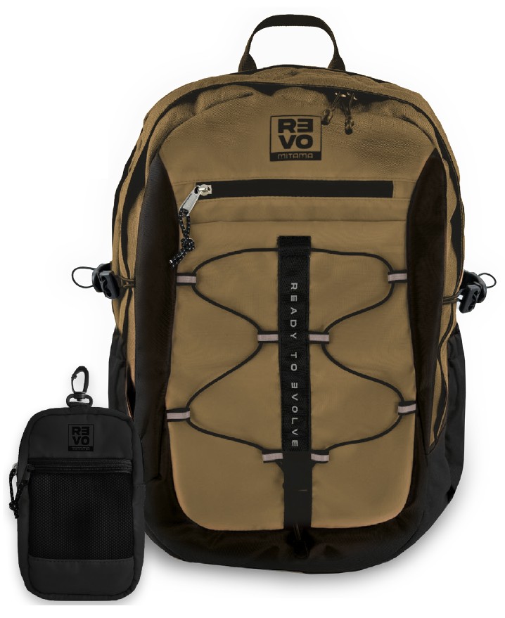 Раница MITAMA REVO Desert Khaki, унисекс, 3 отделения, кафява