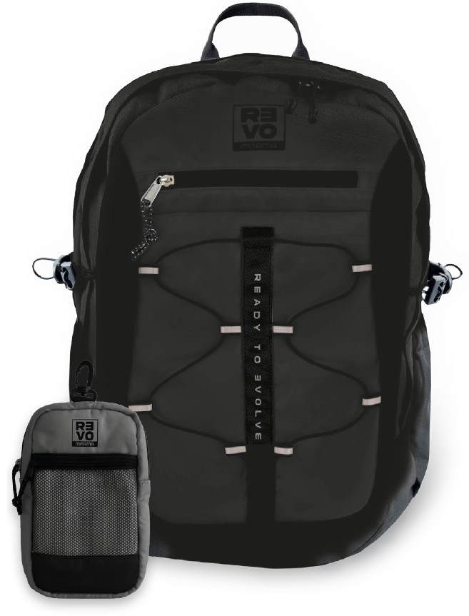 Раница MITAMA REVO Midnight Black, унисекс, 3 отделения, черна