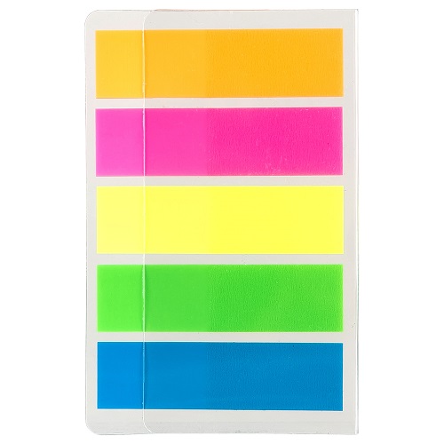 Самозалепващи индекси Deli Stick Up EA10402, PVC, 44х12 мм, 5х20 л., микс, неонови