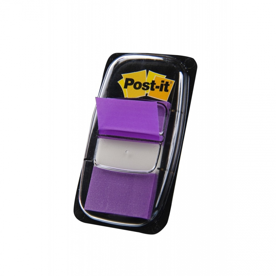 Самозалепващи индекси с диспенсър Post-it, PVC, 25х43 мм, 50 л., лилави