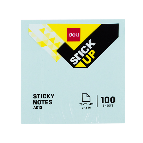 Самозалепващи листчета Deli Stick Up EA01303, 76х76 мм, 100 л., пастелно сини