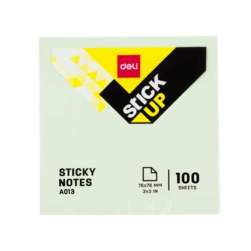 Самозалепващи листчета Deli Stick Up EA01303, 76х76 мм, 100 л., пастелно зелени