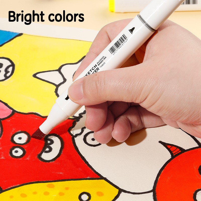 Sketch маркери Deli Color Emotion E70803-48, объл връх 1 мм, скосен връх 7 мм, 48 цвята