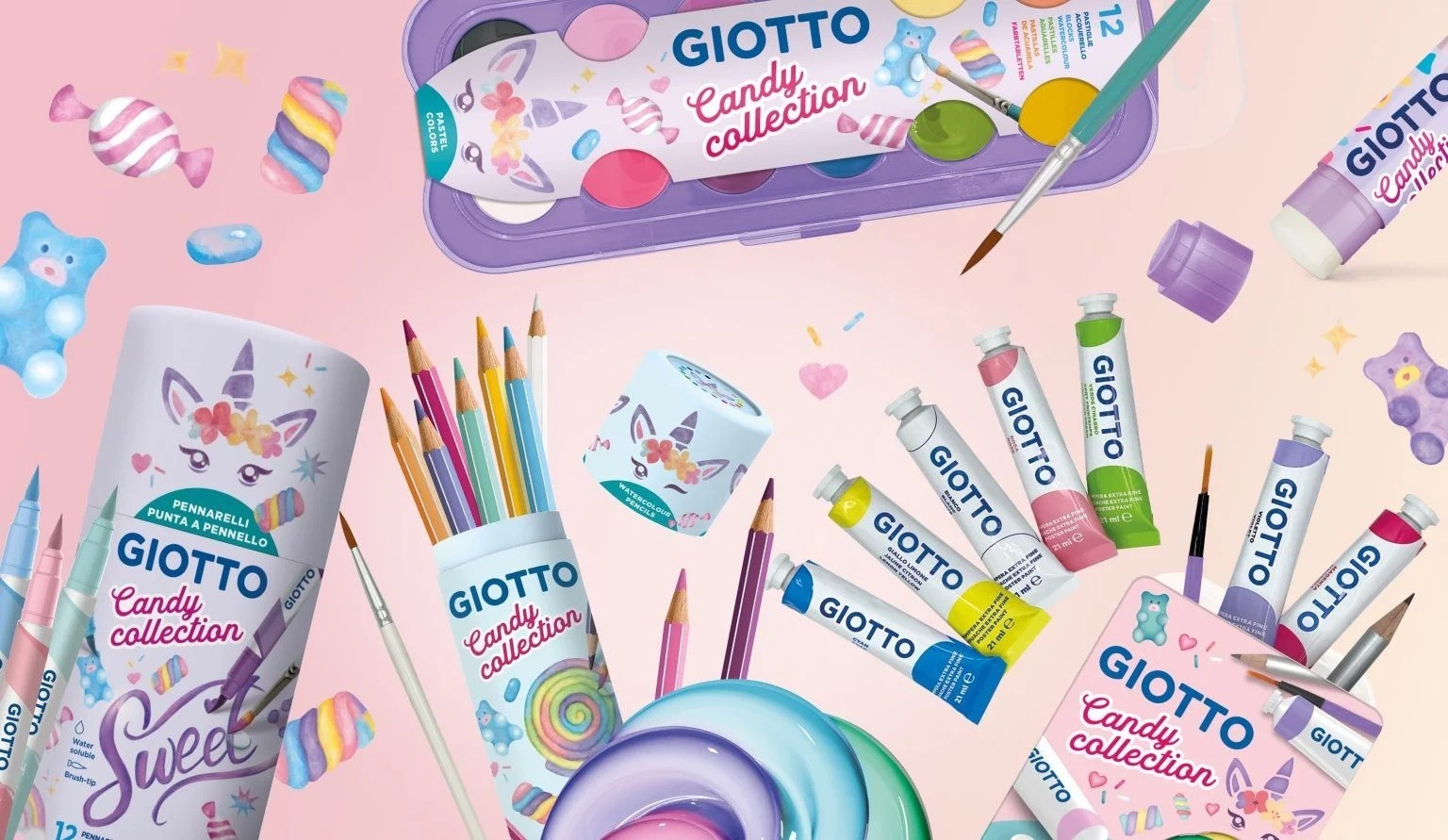 Сухо лепило GIOTTO Candy, без разтворители, 2х20 г, блистер
