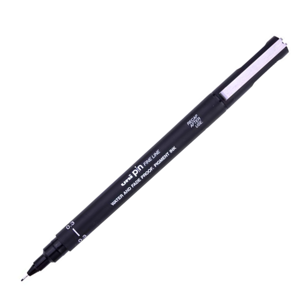 Тънкописец Uni Pin 200S, метален връх 0.3 мм, черен