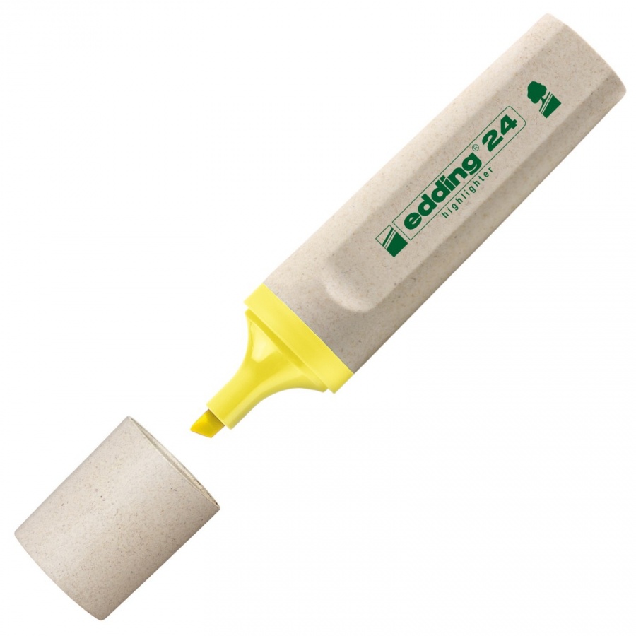 Текстмаркер edding 24 EcoLine, скосен връх 2-5 мм, жълт