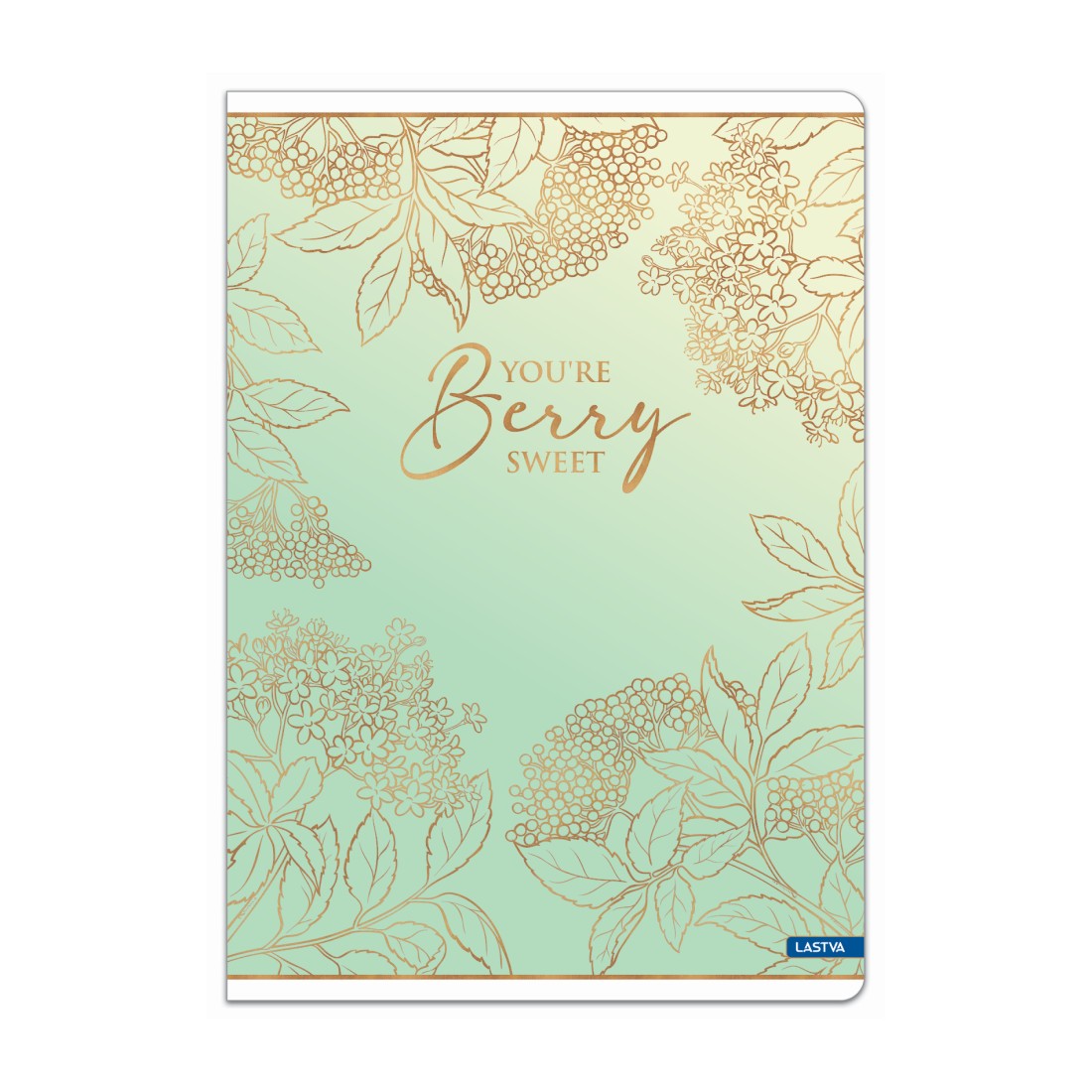 Тетрадка LASTVA Berry, A4, 52 л., линиран офсет 80 г, корица 300 г, мат ламинат, златен ефект