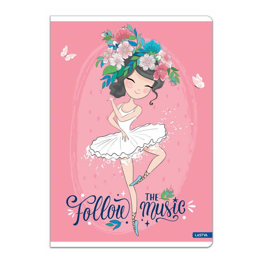 Тетрадка LASTVA Cute, A4, 52 л., линиран офсет 80 г, корица 300 г, мат ламинат, с блясък