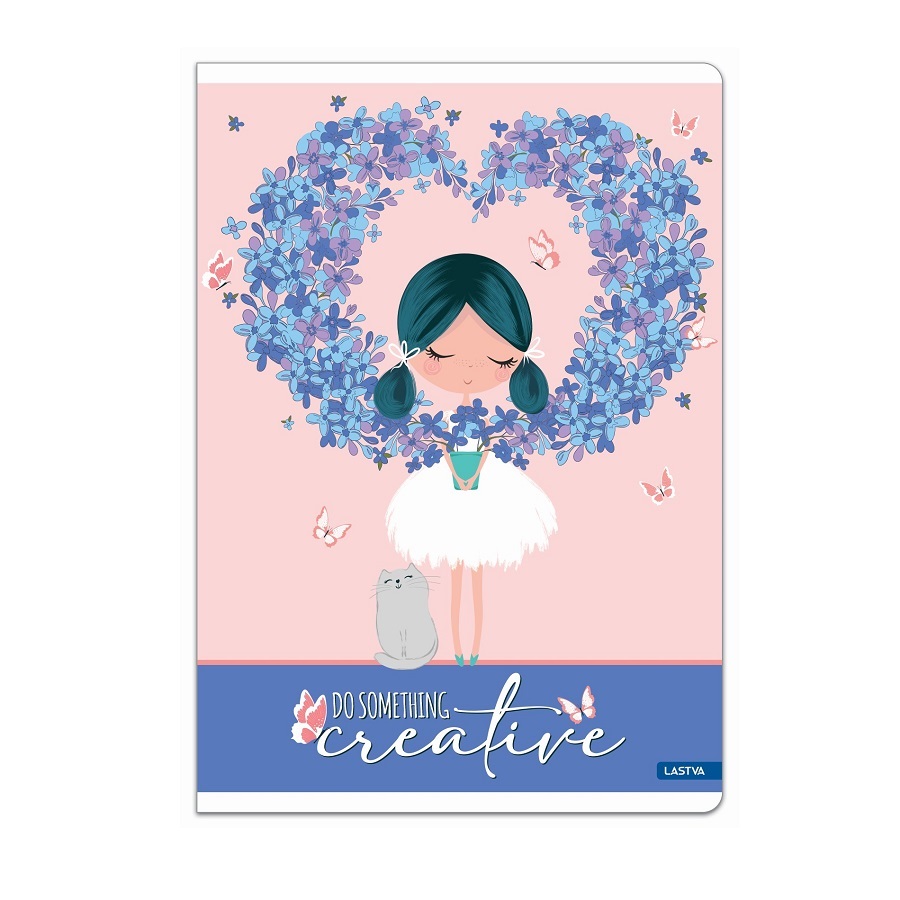 Тетрадка LASTVA Cute, A5, 52 л., линиран офсет 80 г, корица 300 г, мат ламинат, с блясък