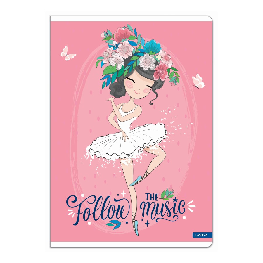 Тетрадка LASTVA Cute, A5, 52 л., линиран офсет 80 г, корица 300 г, мат ламинат, с блясък