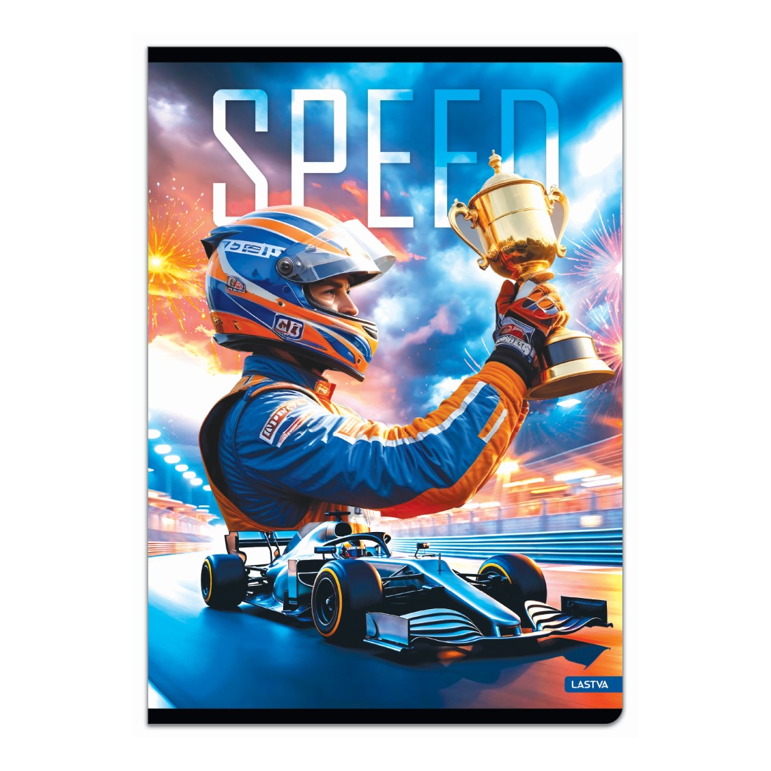 Тетрадка LASTVA Speed, A4, 52 л., линиран офсет 80 г, корица 300 г, мат ламинат, UV лак