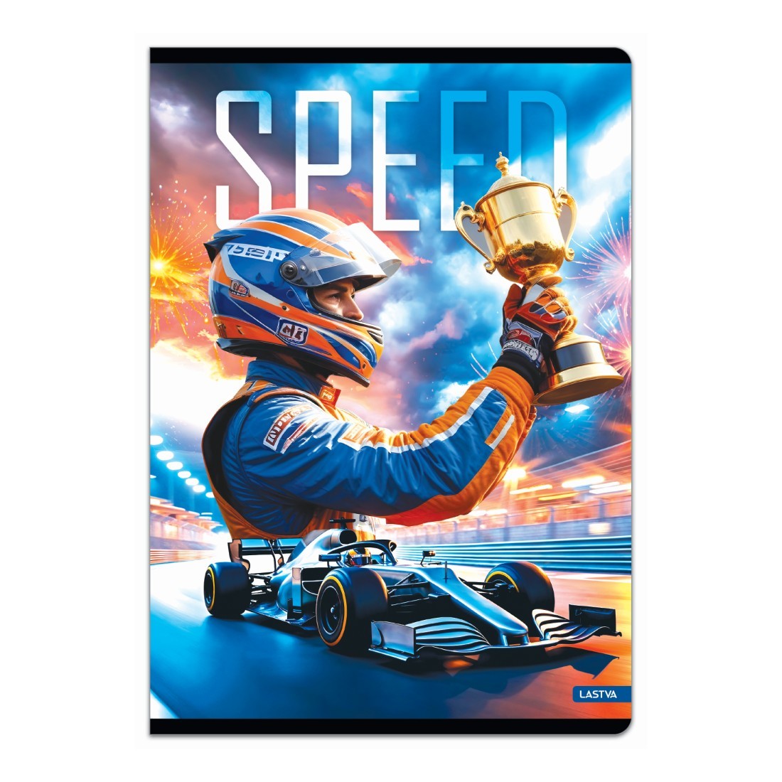 Тетрадка LASTVA Speed, A5, 52 л., линиран офсет 80 г, корица 300 г, мат ламинат, UV лак