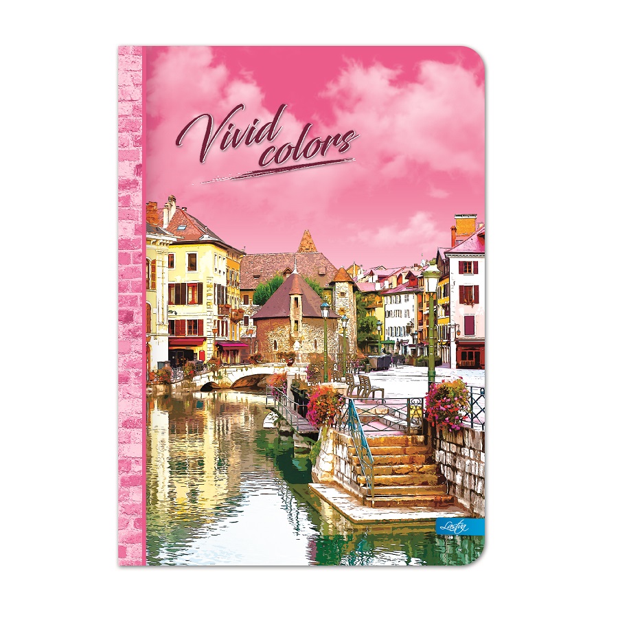 Тетрадка LASTVA Vivid colors, A5, 96 л., линиран офсет 70 г офсет, твърда корица мат ламинат, UV лак