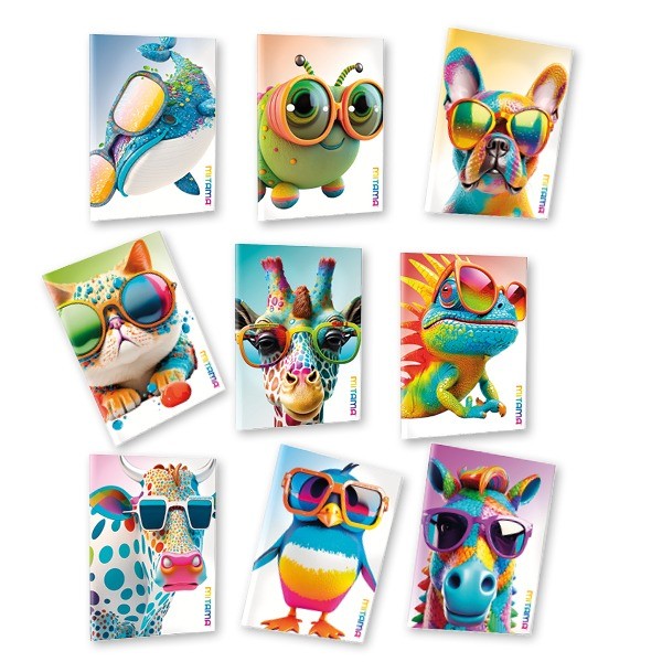 Тетрадка MITAMA Animal, А4, 42 л., линиран офсет 80 г, корица картон с UV лак