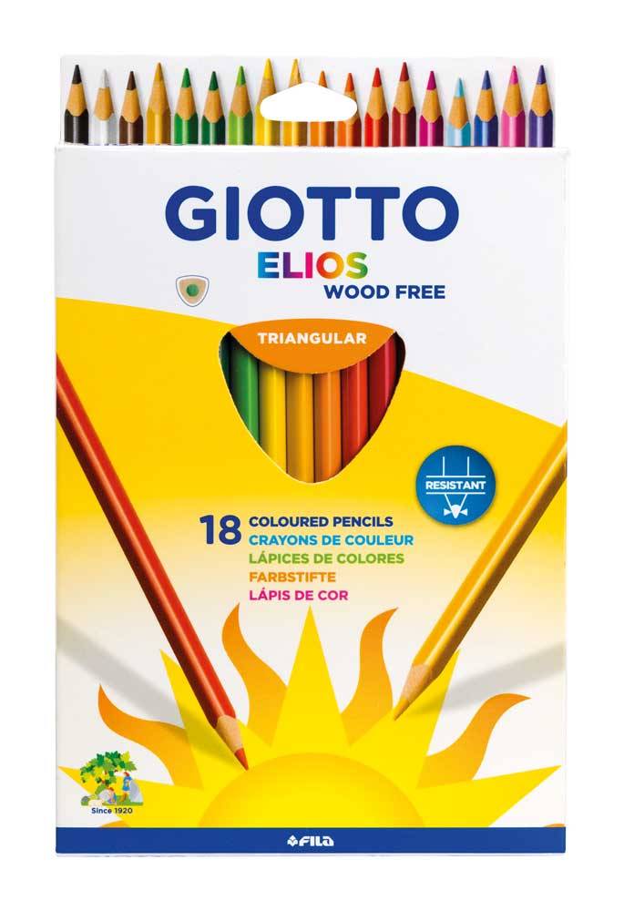 Цветни моливи GIOTTO ELIOS, триъгълно тяло, 18 цвята