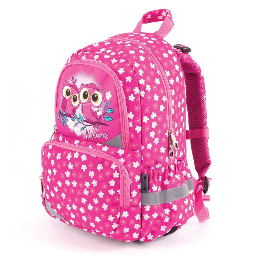 Ученическа раница PULSE Anatomic Pink Owl, 3 отделения