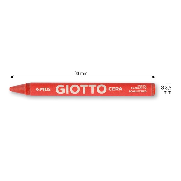 Восъчни пастели GIOTTO CERA, ф 8.5 мм, 90 мм, 12 цвята