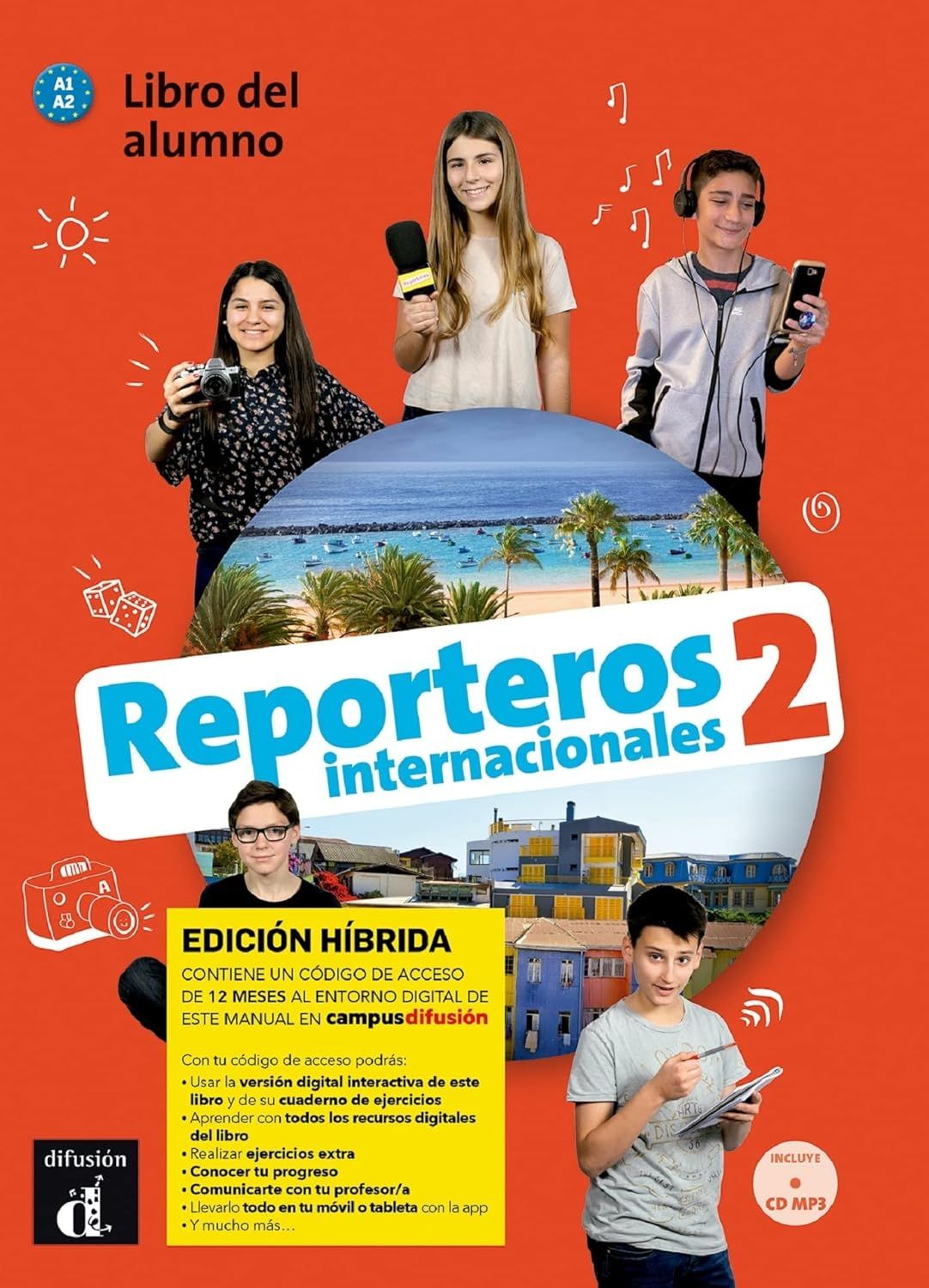 Reporteros internacionales 2 (A1 - A2) - Edicion hibrida. Libro del alumno / Испански език - ниво A1 - A2: Учебник + онлайн материали